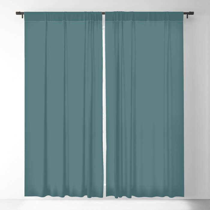 Dark Muted Aqua Blue Green Solid Color Pairs 2023 Color of the Year Glidden Vining Ivy PPG1148-6 Blackout Curtain