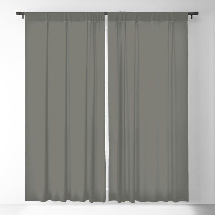 Dark Muted Gray Green Solid Color Pairs 2023 Trending Hue Dutch Boy Limestone Slate 422-6DB Blackout Curtains