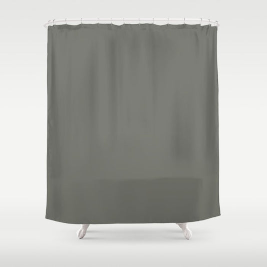 Dark Muted Gray Green Solid Color Pairs 2023 Trending Hue Dutch Boy Limestone Slate 422-6DB Shower Curtain
