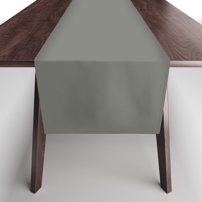 Dark Muted Gray Green Solid Color Pairs 2023 Trending Hue Dutch Boy Limestone Slate 422-6DB Table Runner