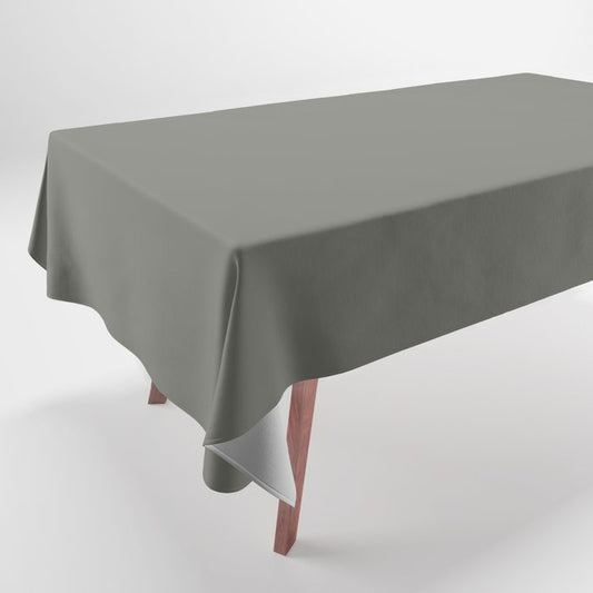 Dark Muted Gray Green Solid Color Pairs 2023 Trending Hue Dutch Boy Limestone Slate 422-6DB Tablecloth
