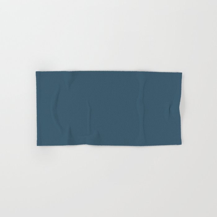 Dark Navy Blue Solid Color Pairs 2023 Trending Hue Dunn-Edwards Summer Night DE5811 - Liberated Nomads Collection Hand & Bath Towels