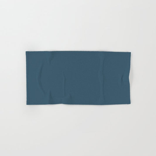 Dark Navy Blue Solid Color Pairs 2023 Trending Hue Dunn-Edwards Summer Night DE5811 - Liberated Nomads Collection Hand & Bath Towels