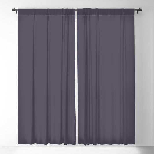 Dark Navy Blue Solid Color Pairs PPG Glidden 2023 Trending Color Blackberry PPG1172-7 Blackout Curtain