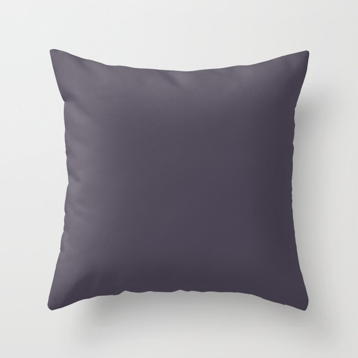Dark Navy Blue Solid Color Pairs PPG Glidden 2023 Trending Color Blackberry PPG1172-7 Throw Pillow