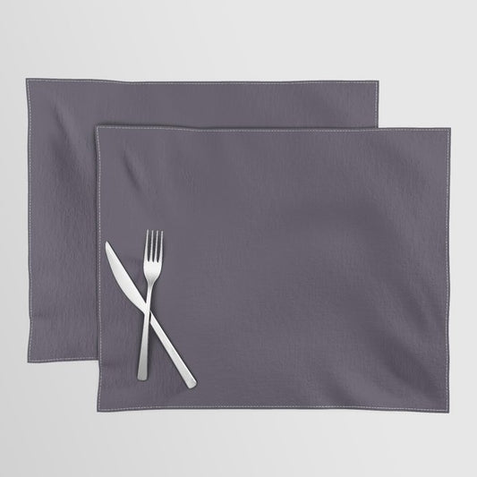 Dark Navy Blue Solid Color Pairs PPG Glidden 2023 Trending Color Blackberry PPG1172-7 Placemat