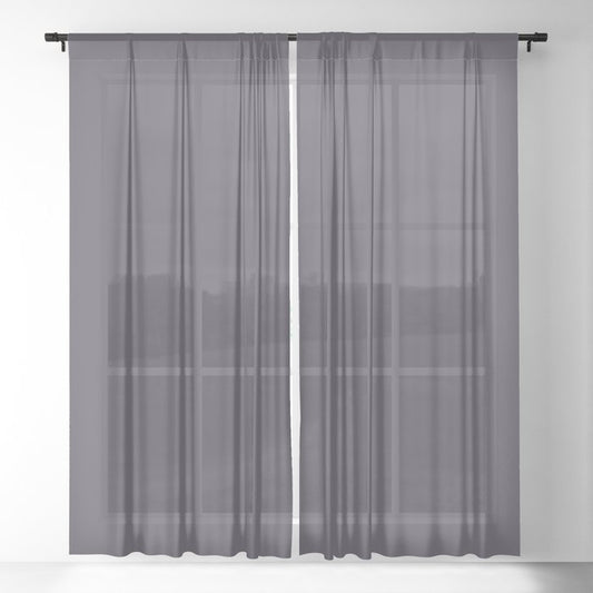 Dark Navy Blue Solid Color Pairs PPG Glidden 2023 Trending Color Blackberry PPG1172-7 Sheer Curtain