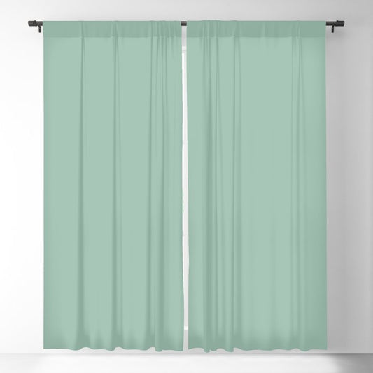 Dark Pastel Green Solid Color Pairs Dulux 2023 Trending Shade Diorite S26C3 Blackout Curtain