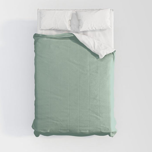 Dark Pastel Green Solid Color Pairs Dulux 2023 Trending Shade Diorite S26C3 Comforter