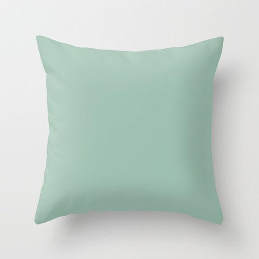 Dark Pastel Green Solid Color Pairs Dulux 2023 Trending Shade Diorite S26C3 Throw Pillow