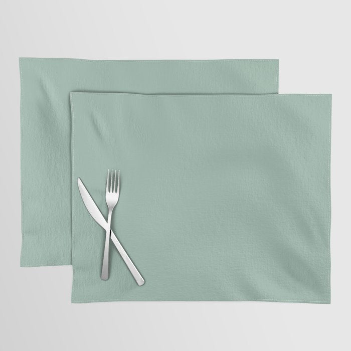 Dark Pastel Green Solid Color Pairs Dulux 2023 Trending Shade Diorite S26C3 Placemat