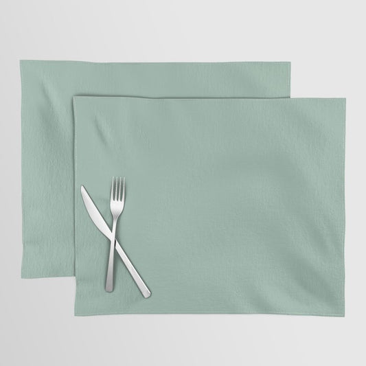 Dark Pastel Green Solid Color Pairs Dulux 2023 Trending Shade Diorite S26C3 Placemat