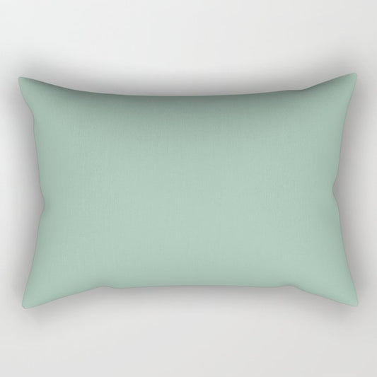 Dark Pastel Green Solid Color Pairs Dulux 2023 Trending Shade Diorite S26C3 Rectangular Pillow
