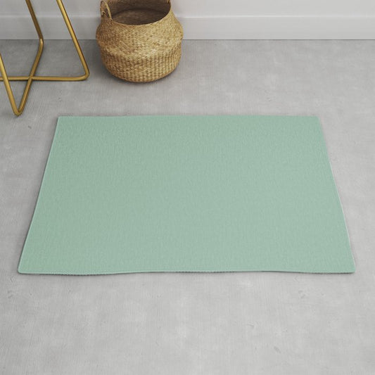 Dark Pastel Green Solid Color Pairs Dulux 2023 Trending Shade Diorite S26C3 Throw & Area Rugs