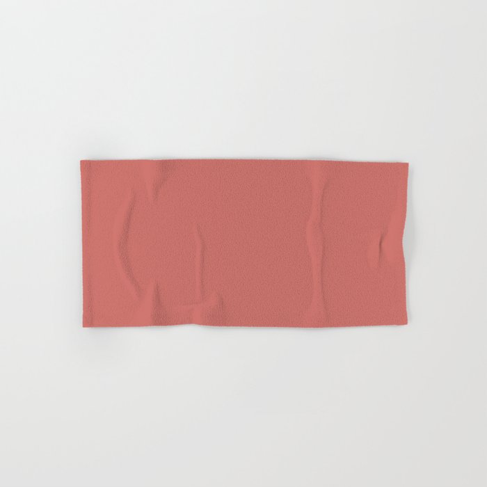Dark Pastel Pink Solid Color Pairs 2023 Trending Hue Dunn-Edwards Crushing On Coral DEFD18 - Liberated Nomads Collection Hand & Bath Towels
