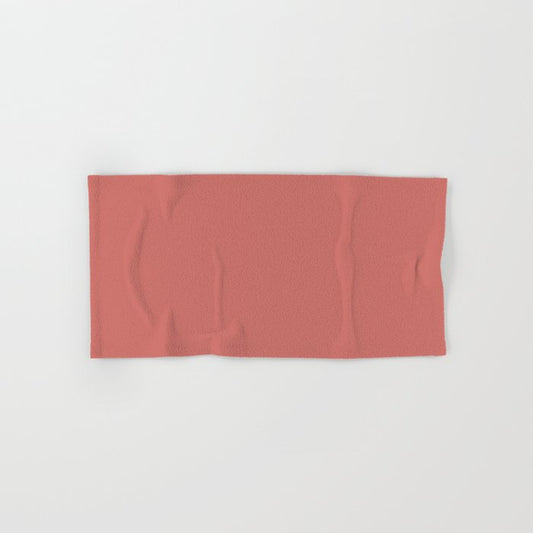 Dark Pastel Pink Solid Color Pairs 2023 Trending Hue Dunn-Edwards Crushing On Coral DEFD18 - Liberated Nomads Collection Hand & Bath Towels