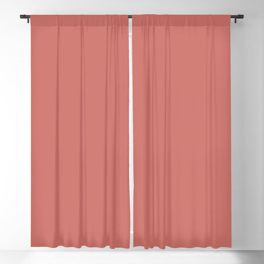 Dark Pastel Pink Solid Color Pairs 2023 Trending Hue Dunn-Edwards Crushing On Coral DEFD18 - Liberated Nomads Collection Blackout Curtains