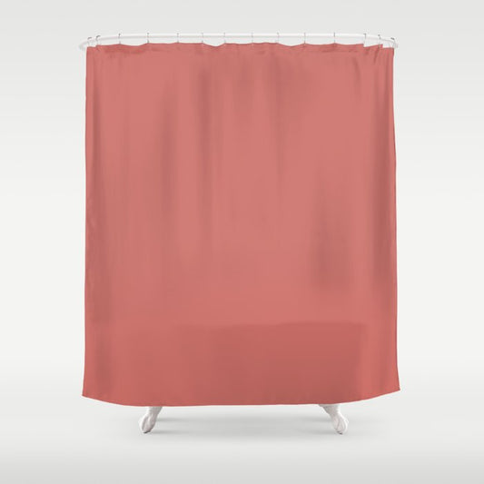 Dark Pastel Pink Solid Color Pairs 2023 Trending Hue Dunn-Edwards Crushing On Coral DEFD18 - Liberated Nomads Collection Shower Curtain