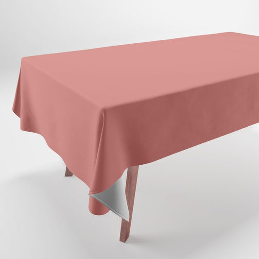 Dark Pastel Pink Solid Color Pairs 2023 Trending Hue Dunn-Edwards Crushing On Coral DEFD18 - Liberated Nomads Collection Tablecloth