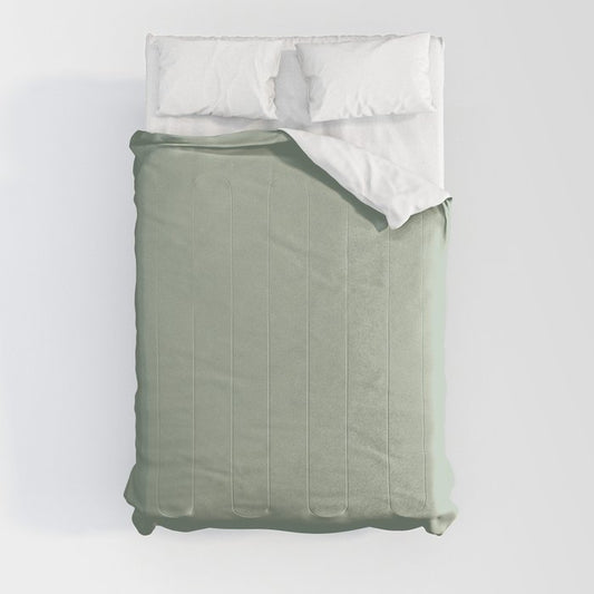 Dark Pastel Sage Solid Color Pairs 2023 Color of the Year Valspar Green Trellis 5006-3C Comforter
