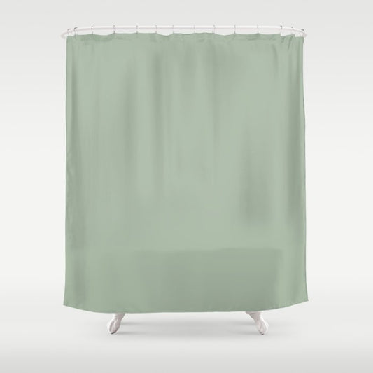 Dark Pastel Sage Solid Color Pairs 2023 Color of the Year Valspar Green Trellis 5006-3C Shower Curtain