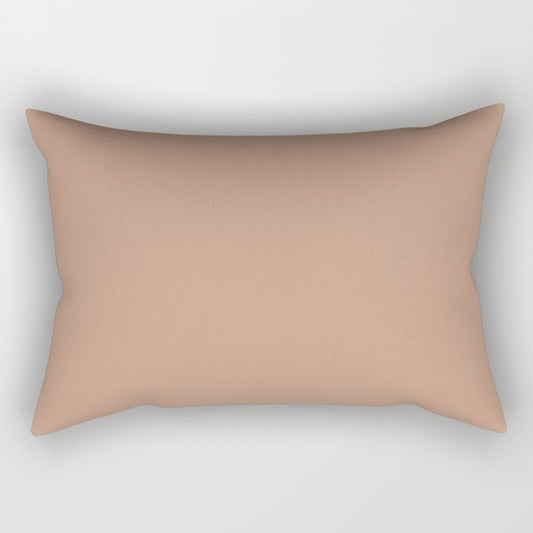 Dark Peach Solid Color Pairs 2023 Color of the Year Valspar Desert Carnation 2005-7C Rectangular Pillow