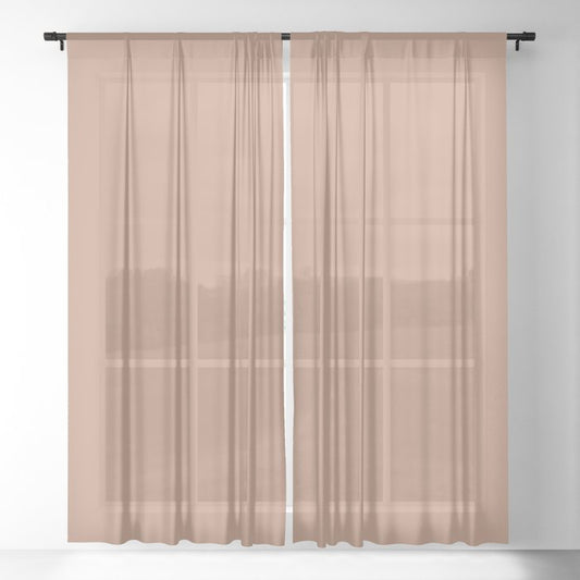 Dark Peach Solid Color Pairs 2023 Color of the Year Valspar Desert Carnation 2005-7C Sheer Curtain