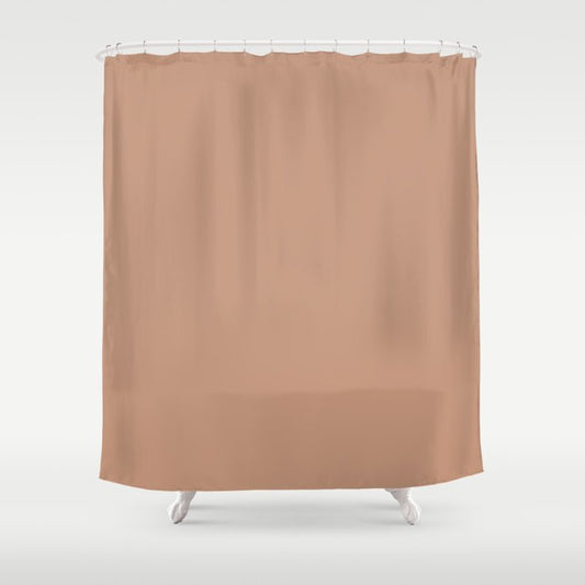 Dark Peach Solid Color Pairs 2023 Color of the Year Valspar Desert Carnation 2005-7C Shower Curtain