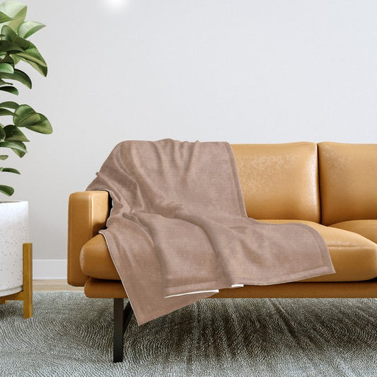 Dark Peach Solid Color Pairs 2023 Color of the Year Valspar Desert Carnation 2005-7C Throw Blanket