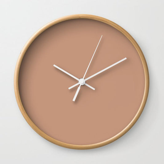 Dark Peach Solid Color Pairs 2023 Color of the Year Valspar Desert Carnation 2005-7C Wall Clock