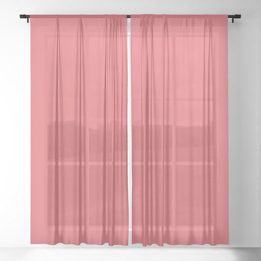 Dark Pink Solid Color Pairs PPG Glidden 2023 Trending Color Briquette PPG1188-6 Sheer Curtain