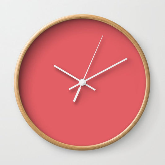 Dark Pink Solid Color Pairs PPG Glidden 2023 Trending Color Briquette PPG1188-6 Wall Clock