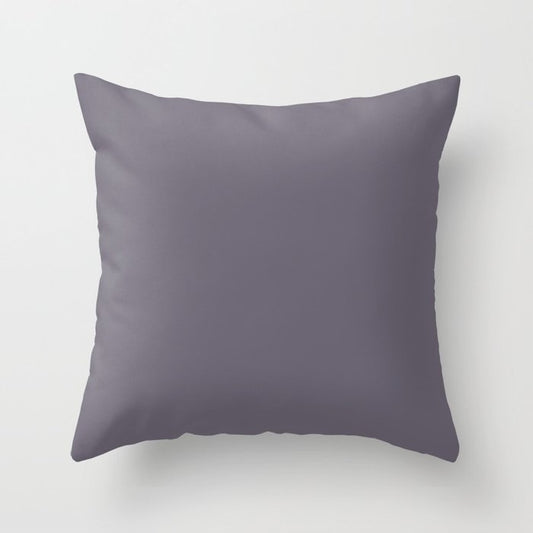 Dark Purple Solid Color Pairs PPG Glidden 2023 Trending Color Silverado PPG1172-6 Throw Pillow