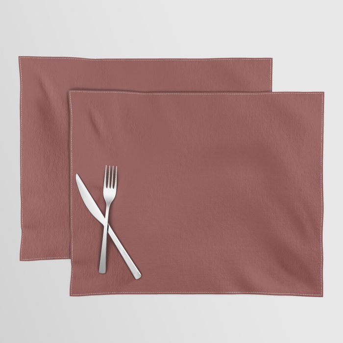 Dark Red Solid Color Dunn & Edwards 2023 Trending Color Deep Crimson DEA152 Well Intentions Collection Placemat Sets