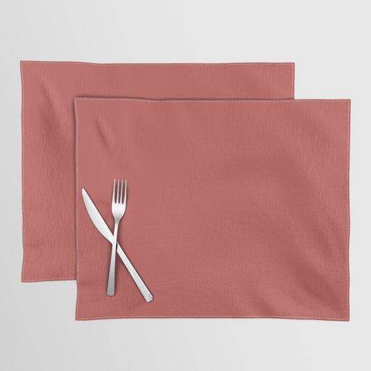 Dark Red Solid Color Dunn & Edwards 2023 Trending Color Pomegranate DE5090 Well Intentions Collection Placemat Sets