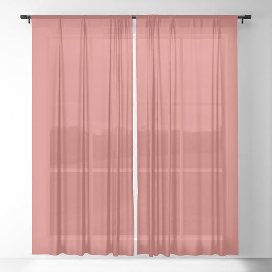 Dark Red Solid Color Pairs Benjamin Moore 2023 Color of the Year Raspberry Blush 2008-30 Sheer Curtain