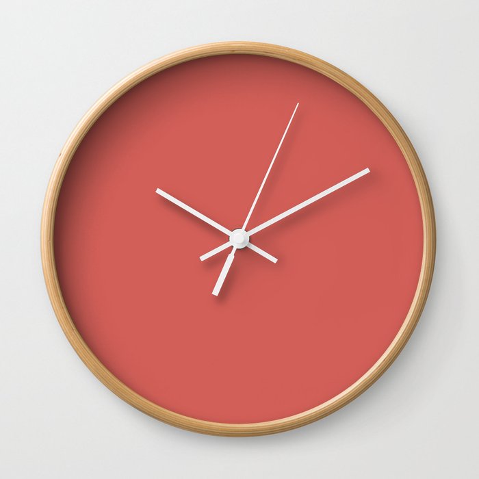 Dark Red Solid Color Pairs Benjamin Moore 2023 Color of the Year Raspberry Blush 2008-30 Wall Clock