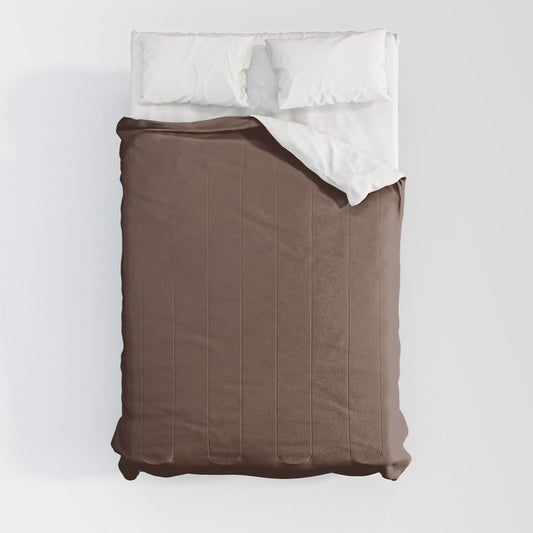Dark Reddish Brown Solid Color Pairs Dulux 2023 Trending Shade Basset Brown S09D8 Comforter