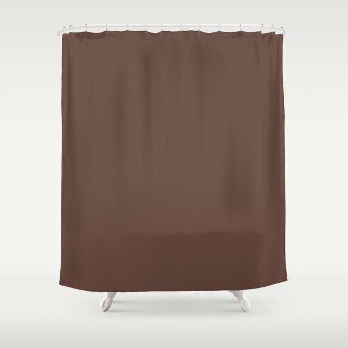 Dark Reddish Brown Solid Color Pairs Dulux 2023 Trending Shade Basset Brown S09D8 Shower Curtain