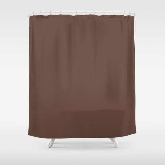 Dark Reddish Brown Solid Color Pairs Dulux 2023 Trending Shade Basset Brown S09D8 Shower Curtain