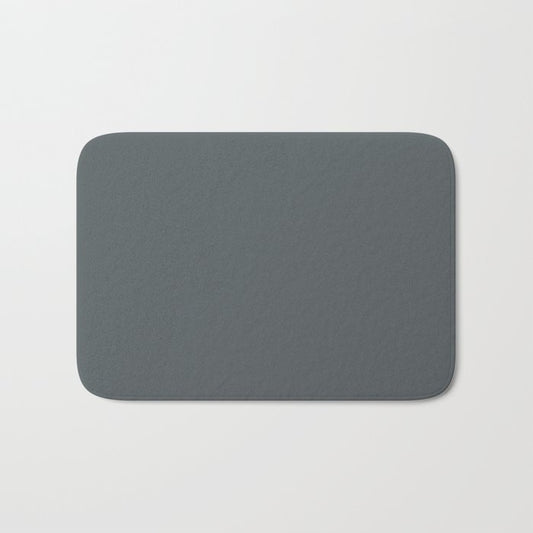 Dark Slate Blue Gray Solid Color PPG Mostly Metal PPG1036-7 - All One Single Shade Hue Colour Bath Mat