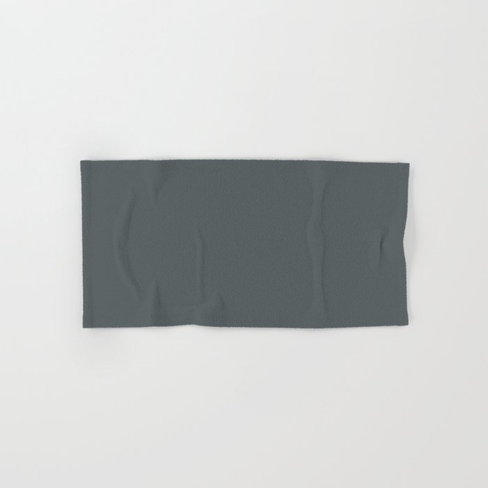 Dark Slate Blue Gray Solid Color PPG Mostly Metal PPG1036-7 - All One Single Shade Hue Colour Hand & Bath Towel