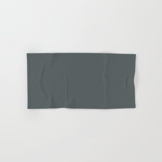 Dark Slate Blue Gray Solid Color PPG Mostly Metal PPG1036-7 - All One Single Shade Hue Colour Hand & Bath Towel