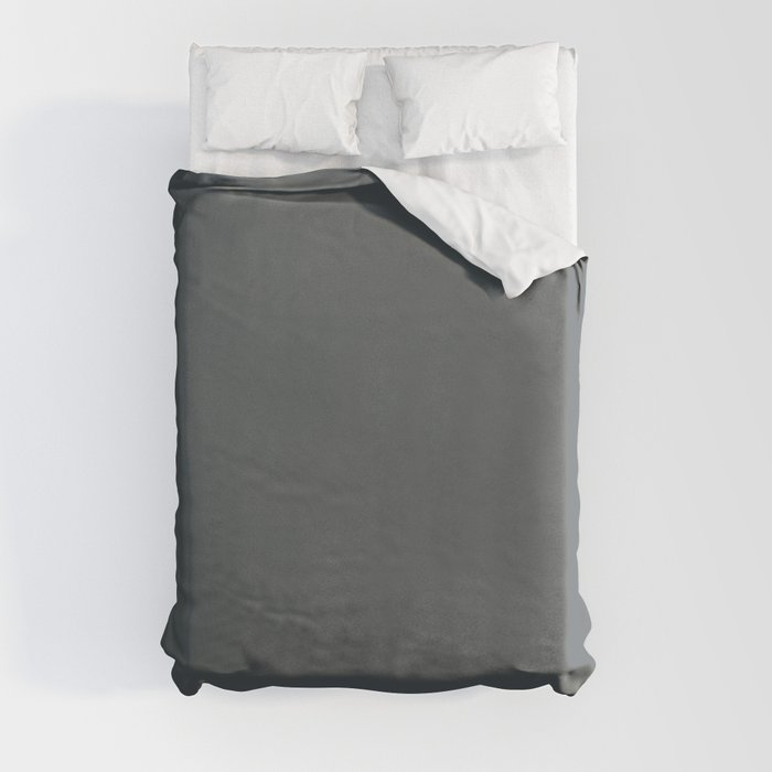 Dark Slate Blue Gray Solid Color PPG Mostly Metal PPG1036-7 - All One Single Shade Hue Colour Duvet Cover