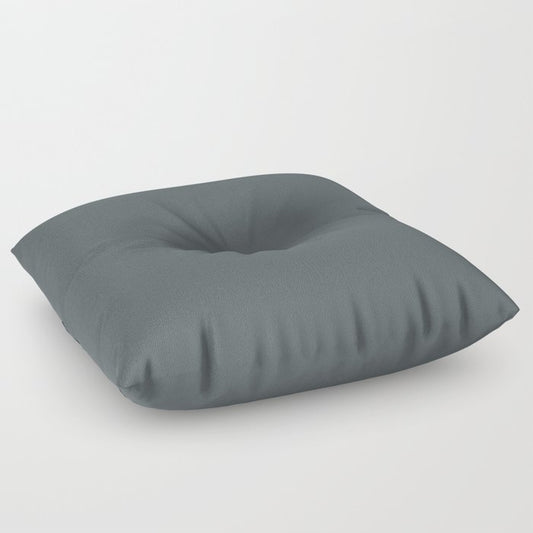 Dark Slate Blue Gray Solid Color PPG Mostly Metal PPG1036-7 - All One Single Shade Hue Colour Floor Pillow