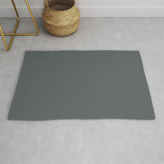 Dark Slate Blue Gray Solid Color PPG Mostly Metal PPG1036-7 - All One Single Shade Hue Colour Throw & Area Rugs