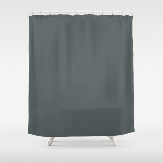 Dark Slate Blue Gray Solid Color PPG Mostly Metal PPG1036-7 - All One Single Shade Hue Colour Shower Curtain