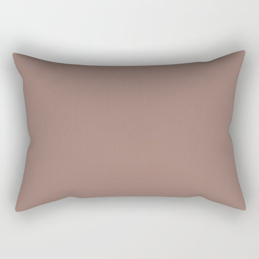Dark Smoky Pink Solid Color Pairs 2023 Color of the Year Valspar Southern Road 1006-9C Rectangular Pillow
