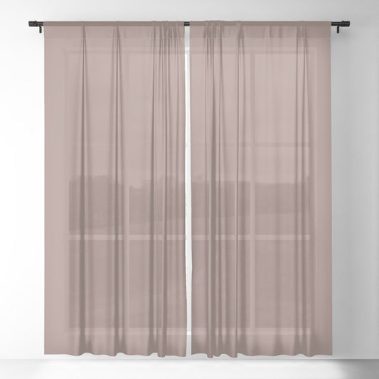 Dark Smoky Pink Solid Color Pairs 2023 Color of the Year Valspar Southern Road 1006-9C Sheer Curtain