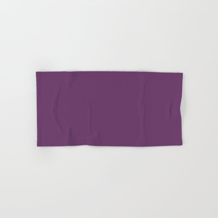 Deep Dark Grape Solid Color Pairs Dulux 2023 Trending Shade Purple Celebration SB8H9 Hand & Bath Towel